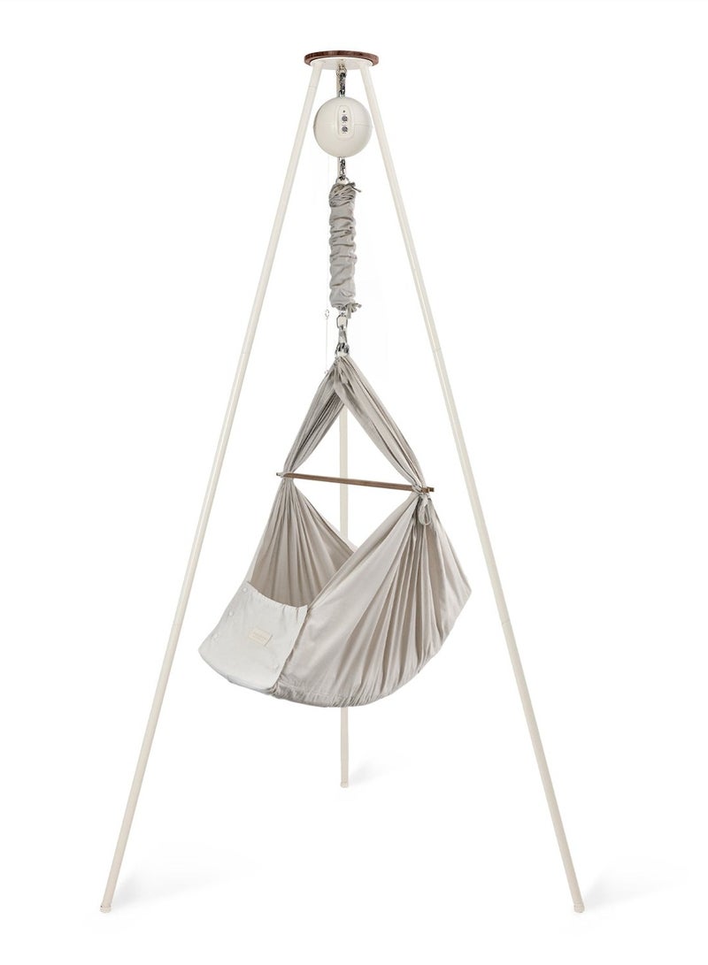 مونبون مجموعة نوم الأطفال الكلاسيكية من مونبون - أرجوحة نظام نوم عضوي | تتضمن محرك بلوتوث وحامل ثلاثي القوائم | تصميم دنماركي لنوم أفضل للطفل (عشب البحر، حامل ثلاثي القوائم أبيض) - Image 1